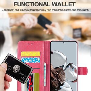 Θήκη Xiaomi 12T 5G / 12T Pro 5G LC.IMEEKE PU Leather Series με βάση στήριξης, υποδοχές καρτών και μαγνητικό κούμπωμα ροζ - Image 5