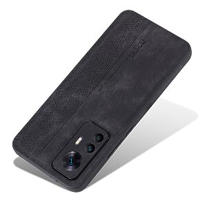 Θήκη Xiaomi 12T 5G AZNS Imprinted Series Πλάτη με ανάγλυφη επιφάνεια από συνθετικό δέρμα και TPU μαύρο - Image 3