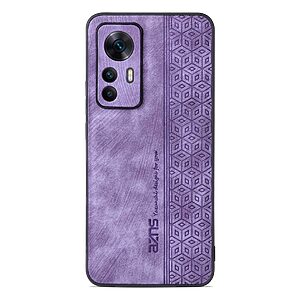 Θήκη Xiaomi 12T 5G AZNS Imprinted Series Πλάτη με ανάγλυφη επιφάνεια από συνθετικό δέρμα και TPU μωβ - Image 2