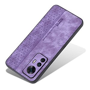Θήκη Xiaomi 12T 5G AZNS Imprinted Series Πλάτη με ανάγλυφη επιφάνεια από συνθετικό δέρμα και TPU μωβ - Image 3
