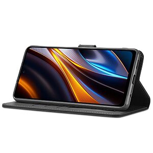 Θήκη Xiaomi Poco M5 LC.IMEEKE PU Leather Series με βάση στήριξης, υποδοχές καρτών και μαγνητικό κούμπωμα μαύρο - Image 3