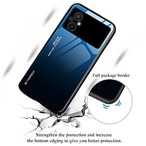 Θήκη Xiaomi Poco M5 OEM Gradient Color Laser Carving Tempered Glass Πλάτη TPU μαύρο / κόκκινο - Image 4