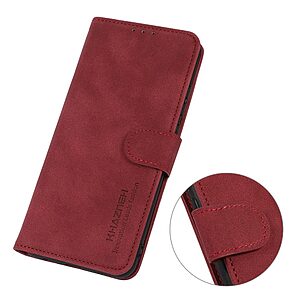 Θήκη Xiaomi Redmi A1 / A2 KHAZNEH Litchi Skin Texture Leather με βάση στήριξης, υποδοχές καρτών και μαγνητικό κούμπωμα κόκκινο - Image 5