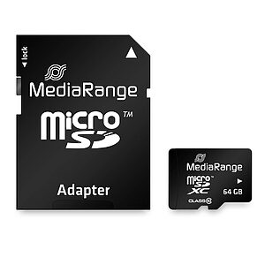 Κάρτα Μνήμης MediaRange Micro SDXC Class 10 With SD Adaptor 64 GB (eXtended Capacity) - Image 3