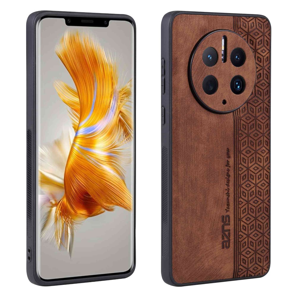 Θήκη Huawei Mate 50 Pro AZNS Imprinted Series Πλάτη με ανάγλυφη επιφάνεια από συνθετικό δέρμα και TPU καφέ Θήκη Huawei Mate 50 Pro AZNS Imprinted Series Πλάτη με ανάγλυφη επιφάνεια από συνθετικό δέρμα και TPU καφέ