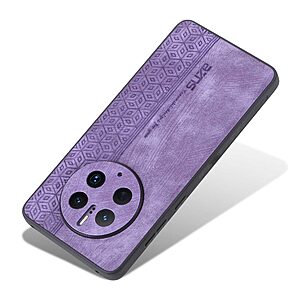 Θήκη Huawei Mate 50 Pro AZNS Imprinted Series Πλάτη με ανάγλυφη επιφάνεια από συνθετικό δέρμα και TPU μωβ - Image 3