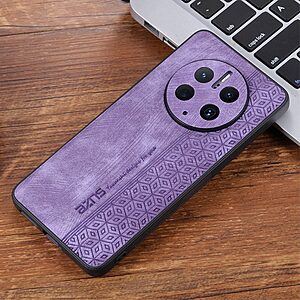 Θήκη Huawei Mate 50 Pro AZNS Imprinted Series Πλάτη με ανάγλυφη επιφάνεια από συνθετικό δέρμα και TPU μωβ - Image 4