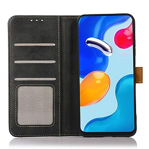 Θήκη Huawei Nova 10 SE Mad Mask Leather Wallet Strong Golden Clasp με βάση στήριξης, υποδοχές καρτών και μαγνητικό κούμπωμα μαύρο - Image 3