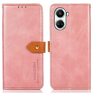 Θήκη Huawei Nova 10 SE KHAZNEH Leather Wallet Golden Clasp με βάση στήριξης