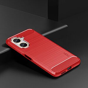 Θήκη Huawei Nova 10 SE MOFI Brushed V2 TPU Carbon Πλάτη κόκκινο ανοιχτό - Image 3