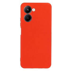 Θήκη Realme C33 OEM Soft Liquid Silicone Πλάτη σιλικόνης με κορδόνι κόκκινο - Image 3