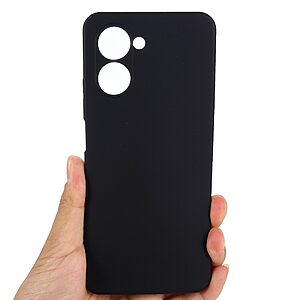 Θήκη Realme C33 OEM Soft Liquid Silicone Πλάτη σιλικόνης με κορδόνι μαύρο - Image 4