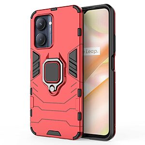 Θήκη Realme C33 Mad Mask Πλάτη Thin Armor με Μαγνητικό δαχτυλίδι και Βάση στήριξης TPU κόκκινο