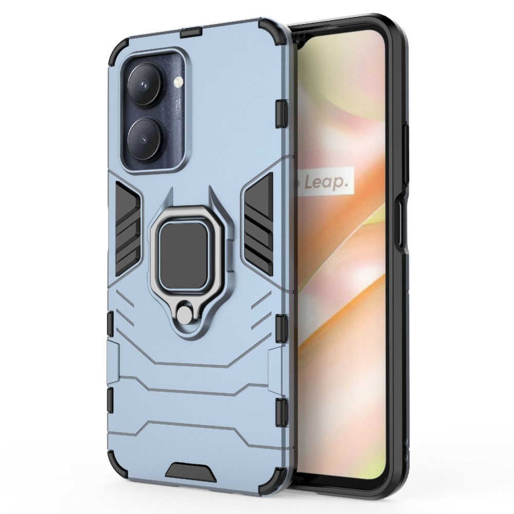 Θήκη Realme C33 Mad Mask Πλάτη Thin Armor με Μαγνητικό δαχτυλίδι και Βάση στήριξης TPU μπλε