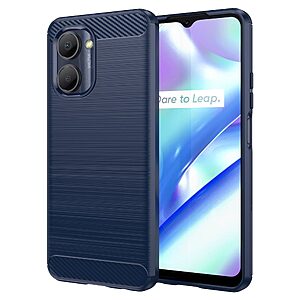 Θήκη Realme C33 Mad Mask Brushed TPU Carbon Πλάτη μπλε