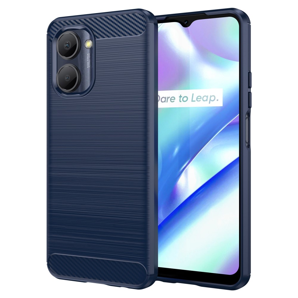 Θήκη Realme C33 Mad Mask Brushed TPU Carbon Πλάτη μπλε