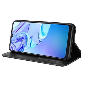 Θήκη TCL 30E / 306 / 30 SE Mad Mask Folio Series v3 με βάση στήριξης, υποδοχή καρτών και μαγνητικό κούμπωμα Flip Wallet από συνθετικό δέρμα και TPU μαύρο - Image 3