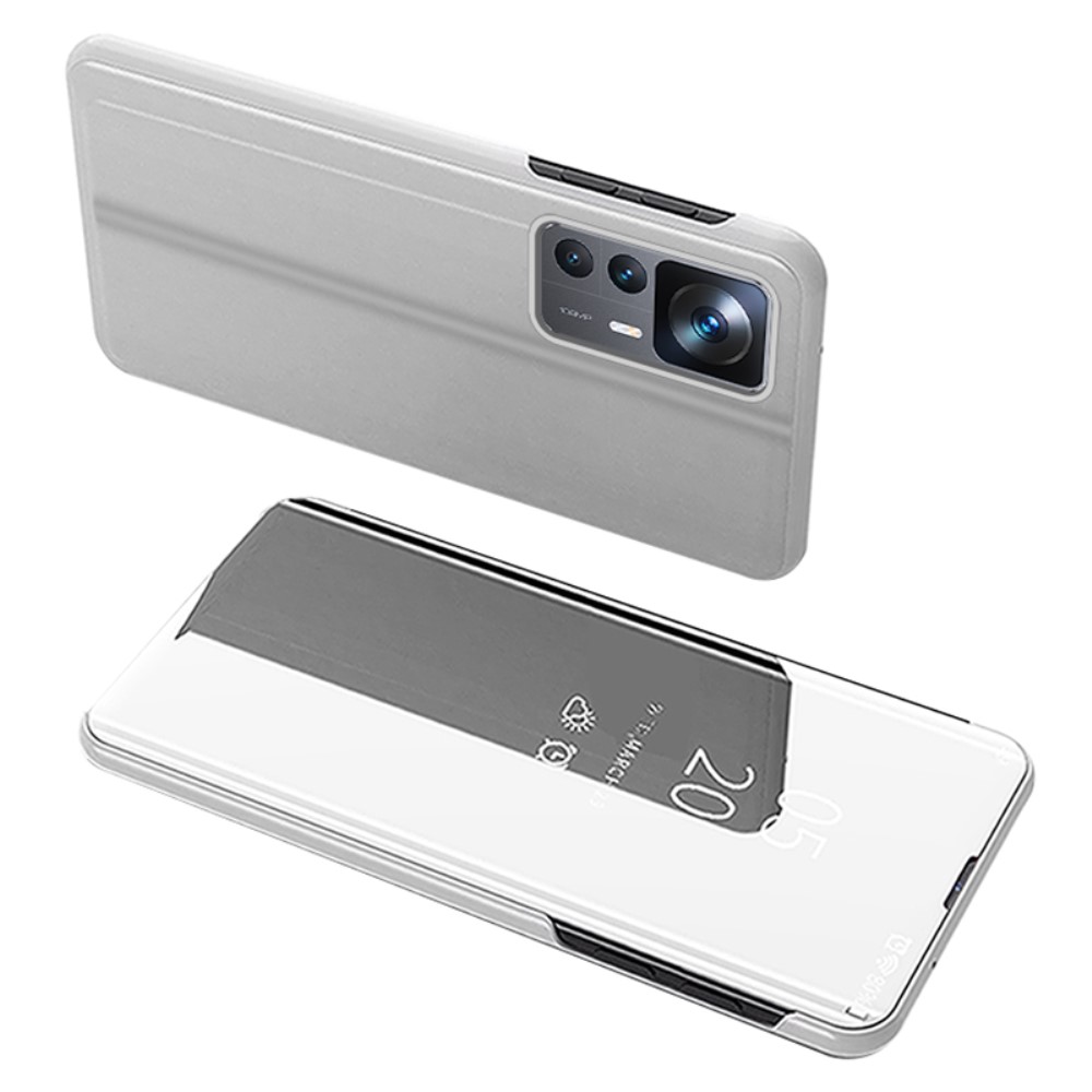 Θήκη Xiaomi 12T 5G / 12T Pro 5G Mad Mask Mirror Surface Series Flip Window δερματίνη ασημί Θήκη Xiaomi 12T 5G / 12T Pro 5G Mad Mask Mirror Surface Series Flip Window δερματίνη ασημί