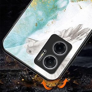 Θήκη Xiaomi Redmi 10 5G OEM σχέδιο Marble με Πλάτη Tempered Glass TPU λευκό - Image 5