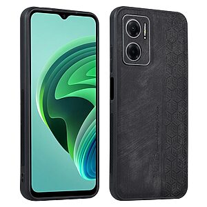 Θήκη Xiaomi Redmi 10 5G AZNS Imprinted Series Πλάτη με ανάγλυφη επιφάνεια από συνθετικό δέρμα και TPU μαύρο - Image 3