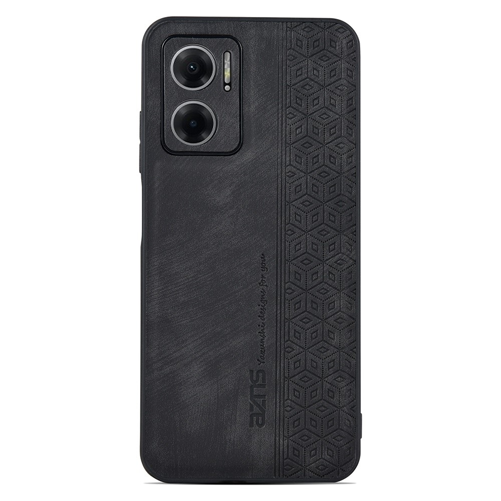 Θήκη Xiaomi Redmi 10 5G AZNS Imprinted Series Πλάτη με ανάγλυφη επιφάνεια από συνθετικό δέρμα και TPU μαύρο