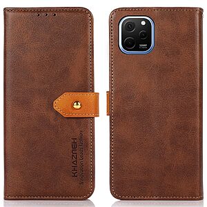 Θήκη Huawei Nova Y61 KHAZNEH Leather Wallet Golden Clasp με βάση στήριξης
