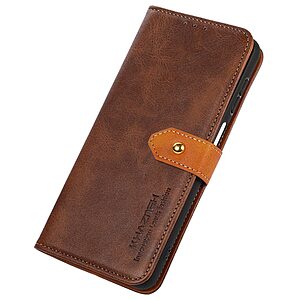 Θήκη Huawei Nova Y61 KHAZNEH Leather Wallet Golden Clasp με βάση στήριξης, υποδοχές καρτών και μαγνητικό κούμπωμα καφέ - Image 5