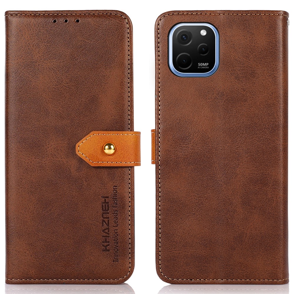 Θήκη Huawei Nova Y61 KHAZNEH Leather Wallet Golden Clasp με βάση στήριξης