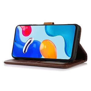 υποδοχές καρτών και μαγνητικό κούμπωμα καφέ σκούρο