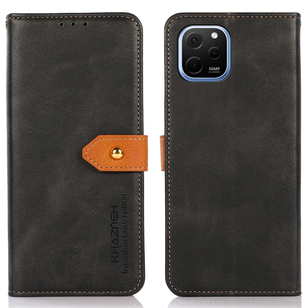 Θήκη Huawei Nova Y61 KHAZNEH Leather Wallet Golden Clasp με βάση στήριξης