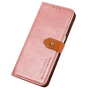 Θήκη Huawei Nova Y61 KHAZNEH Leather Wallet Golden Clasp με βάση στήριξης, υποδοχές καρτών και μαγνητικό κούμπωμα ροζ χρυσό - Image 5