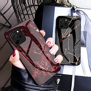 Θήκη Huawei Nova Y61 OEM σχέδιο Marble με Πλάτη Tempered Glass TPU σμαραγδί - Image 5
