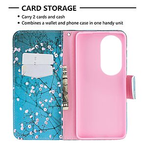 Θήκη Huawei P50 Pro OEM Wintersweet με βάση στήριξης, υποδοχές καρτών και μαγνητικό κούμπωμα Flip Wallet από συνθετικό δέρμα και TPU - Image 5