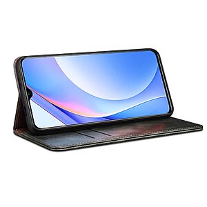 Θήκη Huawei P50 Pro Mad Mask Folio Series v2 με βάση στήριξης, υποδοχή καρτών και μαγνητικό κούμπωμα Flip Wallet από συνθετικό δέρμα και TPU καφέ σκούρο - Image 5