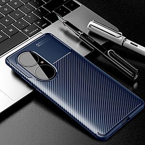 Θήκη Huawei P50 Pro Mad Mask Beetle Series Carbon Fiber Πλάτη TPU μπλε - Image 3