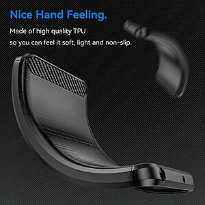 Θήκη Nothing Phone (1) Mad Mask Brushed TPU Carbon Πλάτη μαύρο - Image 3