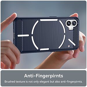 Θήκη Nothing Phone (1) Mad Mask Brushed TPU Carbon Πλάτη μπλε - Image 4