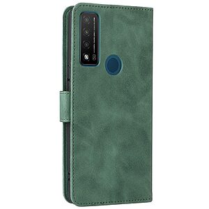 Θήκη TCL 20R 5G OEM Leather Skin touch Feeling v2 με βάση στήριξης, υποδοχές καρτών και μαγνητικό κούμπωμα πράσινο - Image 4