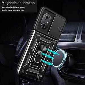 Θήκη Xiaomi Poco M4 5G Mad Mask Camshield Armor Guard Πλάτη με προστασία για την κάμερα, Kickstand και Βάση στήριξης από σκλήρό Premium TPU ασημί - Image 3