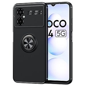 Θήκη Xiaomi Poco M4 5G OEM Magnetic Ring Kickstand / Μαγνητικό δαχτυλίδι / Βάση στήριξης TPU μαύρο