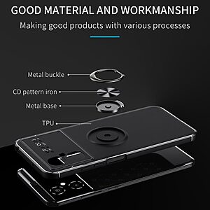 Θήκη Xiaomi Poco M4 5G OEM Magnetic Ring Kickstand / Μαγνητικό δαχτυλίδι / Βάση στήριξης TPU μαύρο - Image 4
