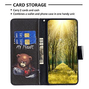 Θήκη Xiaomi Redmi A1+ OEM Angry bear with chainsaw με βάση στήριξης, υποδοχές καρτών και μαγνητικό κούμπωμα Flip Wallet από συνθετικό δέρμα και TPU - Image 3