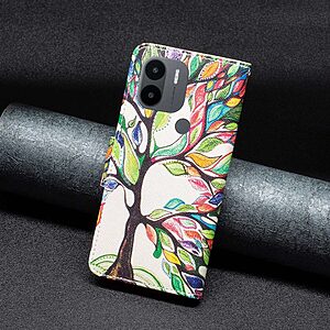 Θήκη Xiaomi Redmi A1+ OEM Colorized Tree με βάση στήριξης, υποδοχές καρτών και μαγνητικό κούμπωμα Flip Wallet από συνθετικό δέρμα και TPU - Image 5