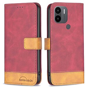 Θήκη Xiaomi Redmi A1+ BINFEN COLOR Leather Wallet Double Stitching Lines v2 με βάση στήριξης