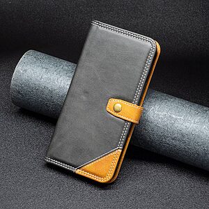 Θήκη Xiaomi Redmi A1+ BINFEN COLOR Leather Wallet Double Stitching Lines με βάση στήριξης, υποδοχές καρτών και μαγνητικό κούμπωμα μαύρο - Image 4
