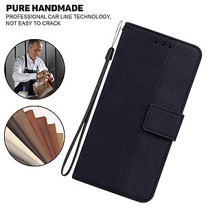 Θήκη Xiaomi Redmi A1+ Mad Mask Leather Wallet Case Geometry Style με βάση στήριξης, υποδοχές καρτών και μαγνητικό κούμπωμα Flip Wallet από συνθετικό δέρμα μαύρο - Image 4