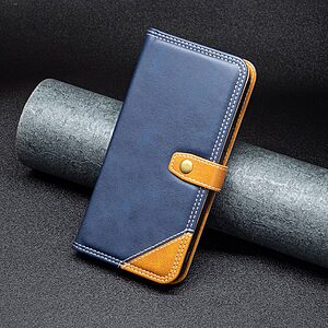 Θήκη Xiaomi Redmi A1+ BINFEN COLOR Leather Wallet Double Stitching Lines με βάση στήριξης, υποδοχές καρτών και μαγνητικό κούμπωμα μπλε - Image 4