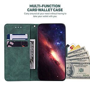 Θήκη Xiaomi Redmi A1+ Mad Mask Leather Wallet Case Geometry Style με βάση στήριξης, υποδοχές καρτών και μαγνητικό κούμπωμα Flip Wallet από συνθετικό δέρμα πράσινο - Image 3