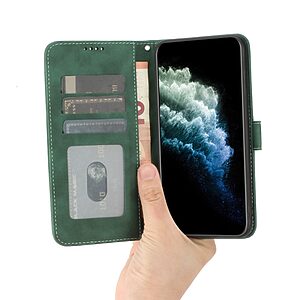 Θήκη Xiaomi Redmi A1+ OEM Leather Wallet Case Series 2 με βάση στήριξης, υποδοχές καρτών και μαγνητικό κούμπωμα Flip Wallet από συνθετικό δέρμα πράσινο - Image 3