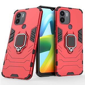 Θήκη Xiaomi Redmi A1+ Mad Mask Πλάτη Thin Armor με Μαγνητικό δαχτυλίδι και Βάση στήριξης TPU κόκκινο - Image 5